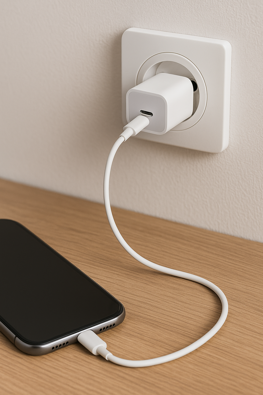 Chargeur Rapide 30W + Câble — Compatible iPhone Lightning (5–14) & USB-C (15–17) | Charge Ultra-Rapide & Sécurisée